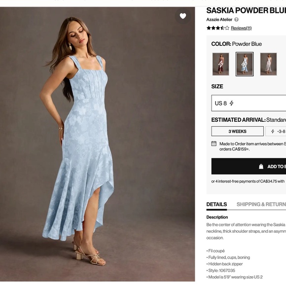 Blue Floral Dress - Picture 3 of 4